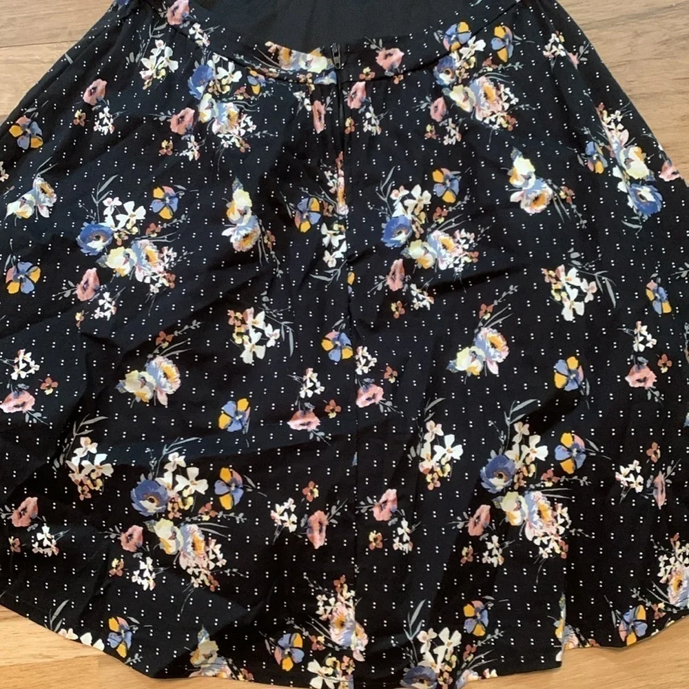 Honey and Rosie Spaghetti Strap Lace Back Fit & Flare Floral Dress Women’s L